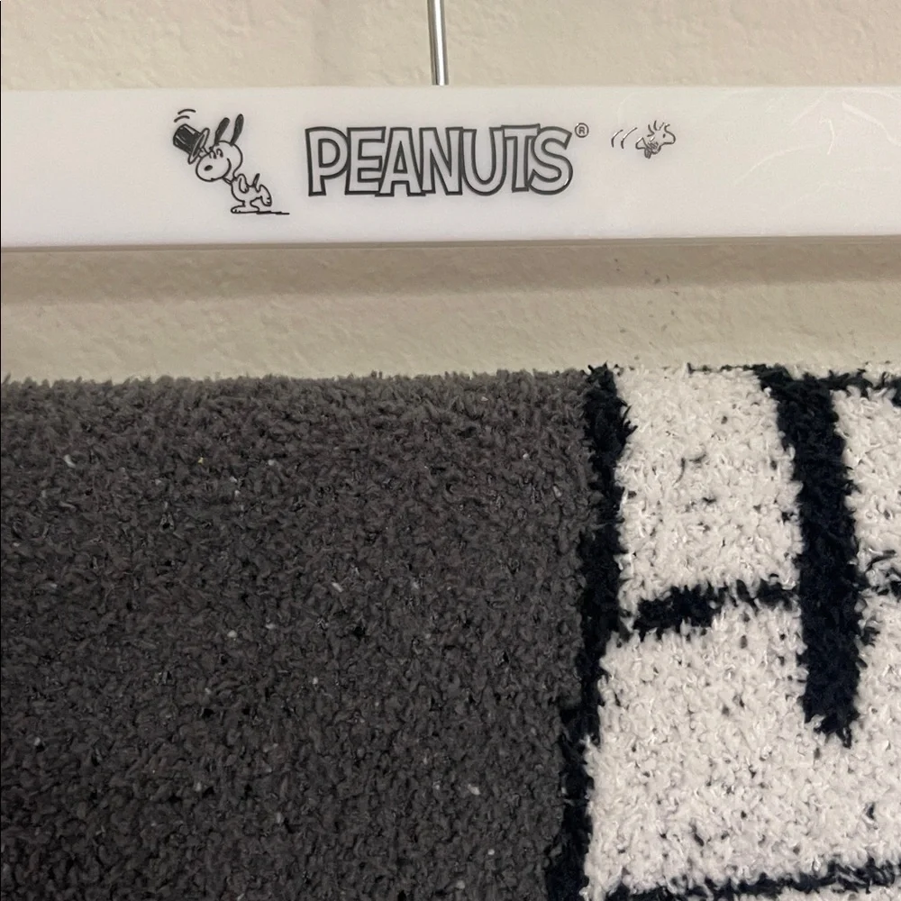 Peanuts Snoopy Blanket Throw Gray Character Graphic Cozy Soft‎ Home Decor